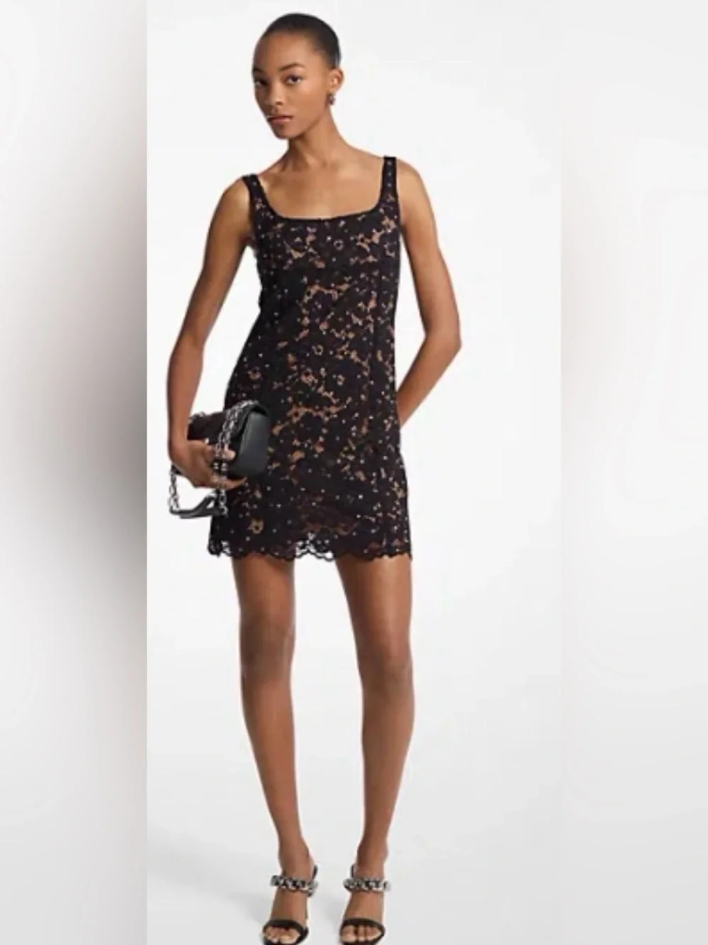 NWT Michael Kors Black and Nude Lace Dress Size 6